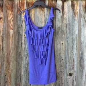 Purple ruffle tank top. Size S